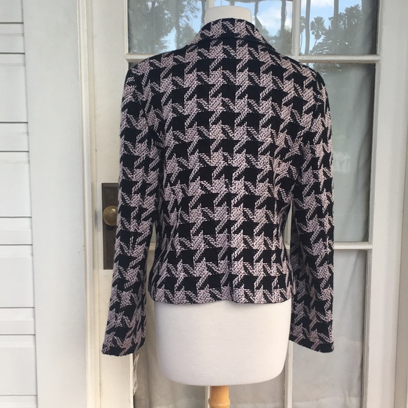 INC houndstooth chevron print blazer Fitted NWT 12 - Picture 2 of 5